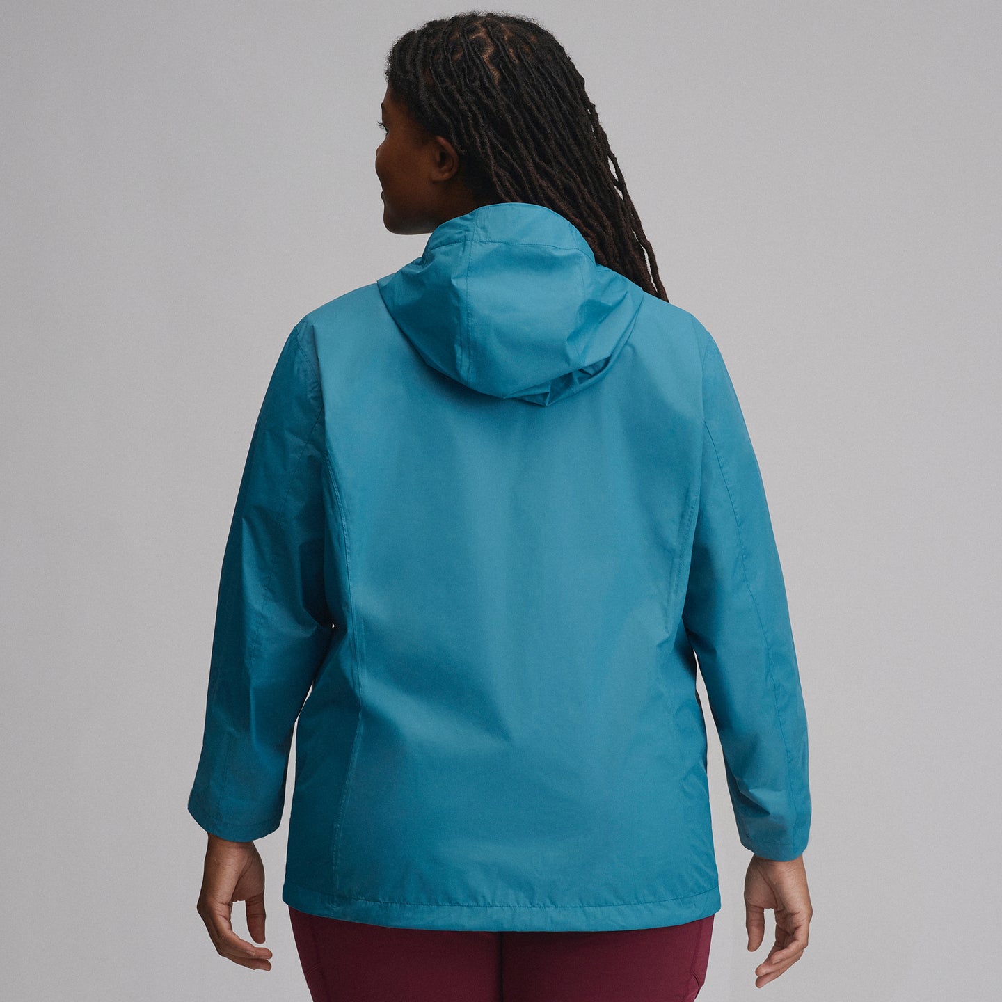 Women's RipPac® Pro Waterproof Hooded Rain Jacket-Azure-2