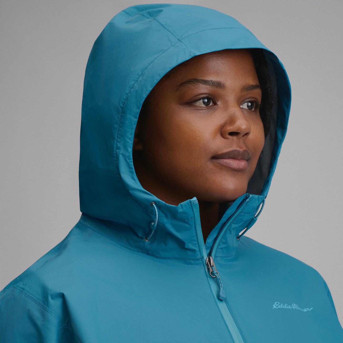 Women's RipPac® Pro Waterproof Hooded Rain Jacket-Azure-4