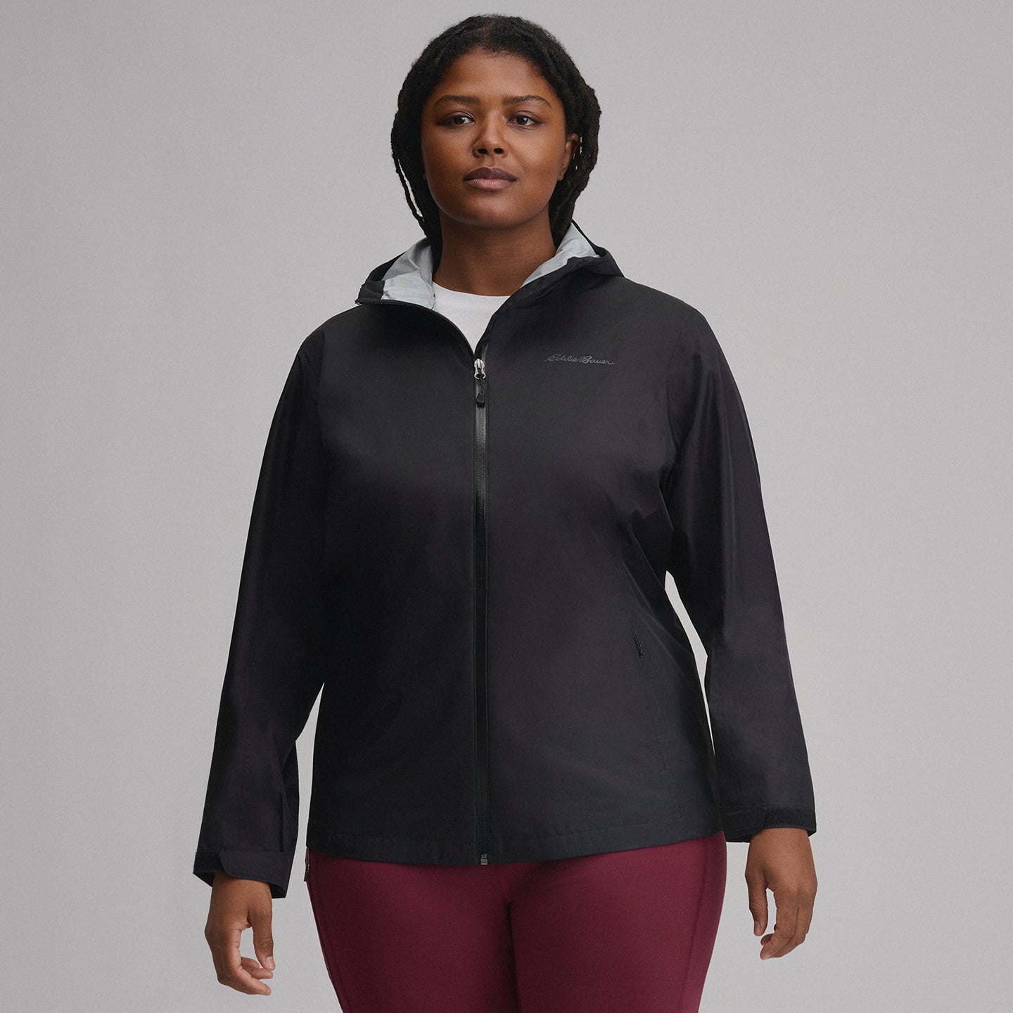 Women's RipPac® Pro Waterproof Hooded Rain Jacket-Black-7