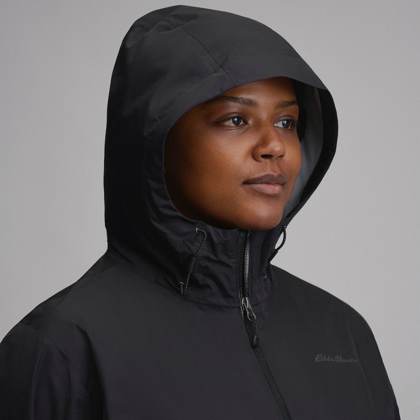 Women's RipPac® Pro Waterproof Hooded Rain Jacket-Black-13