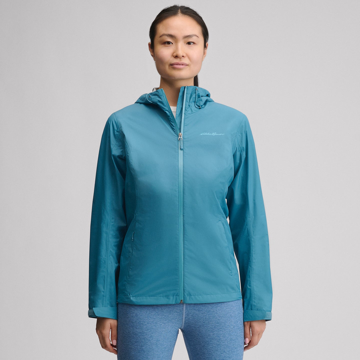 Women's RipPac® Pro Waterproof Hooded Rain Jacket-Azure-1