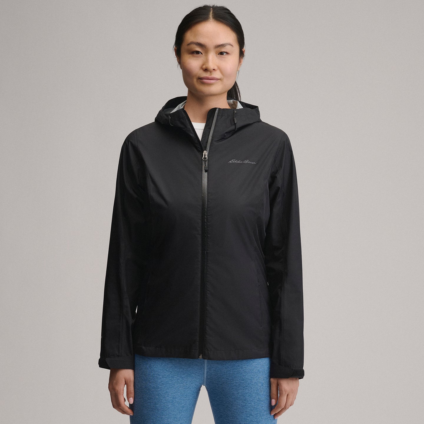 Women's RipPac® Pro Waterproof Hooded Rain Jacket-Black-8