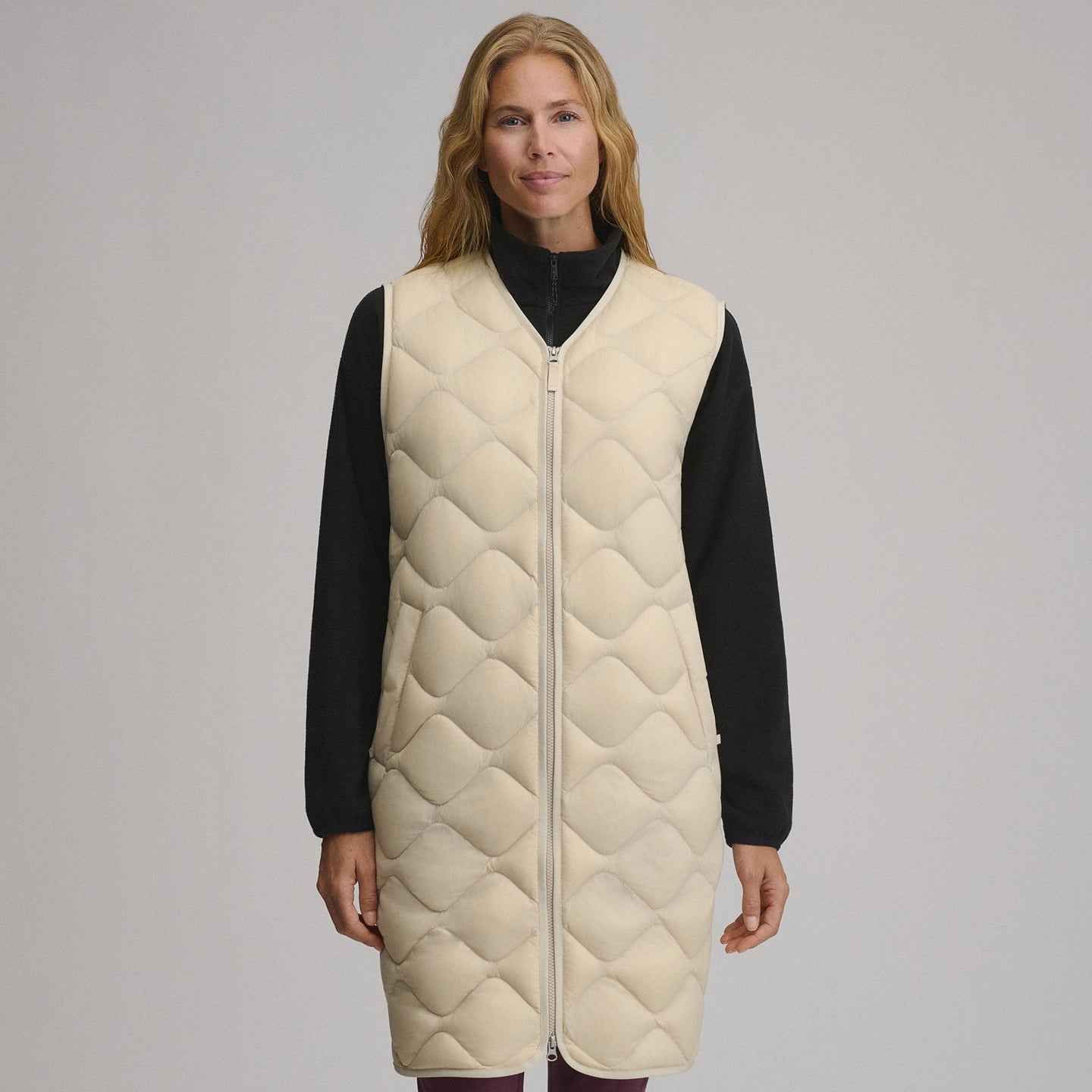 Women's Shaw Long Down Vest-Jute-9