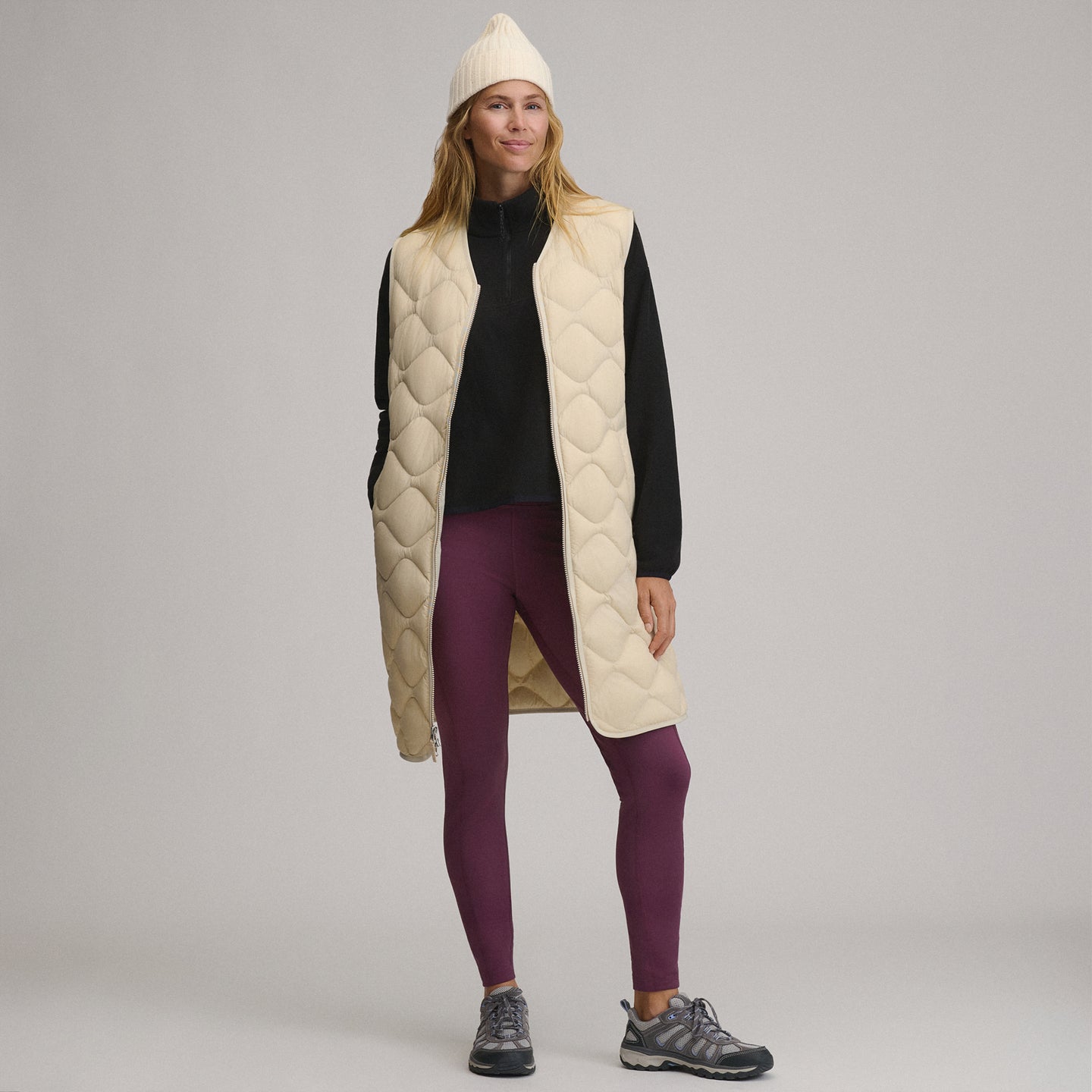 Women's Shaw Long Down Vest-Jute-12