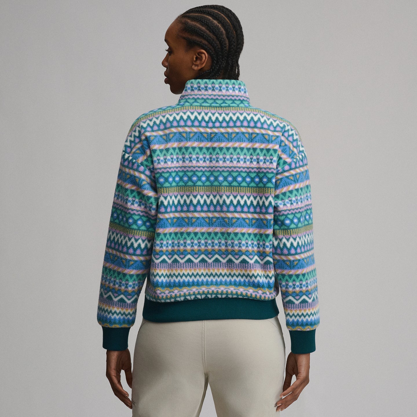 Women's Authentic Outdoor Fleece 1/4-Zip Mock Pullover - Print-Cactus-10