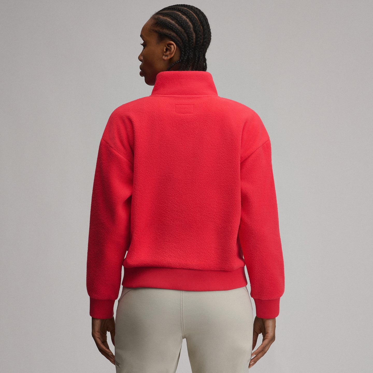 Women's Authentic Outdoor Fleece 1/4-Zip Mock Pullover-Cayenne-6
