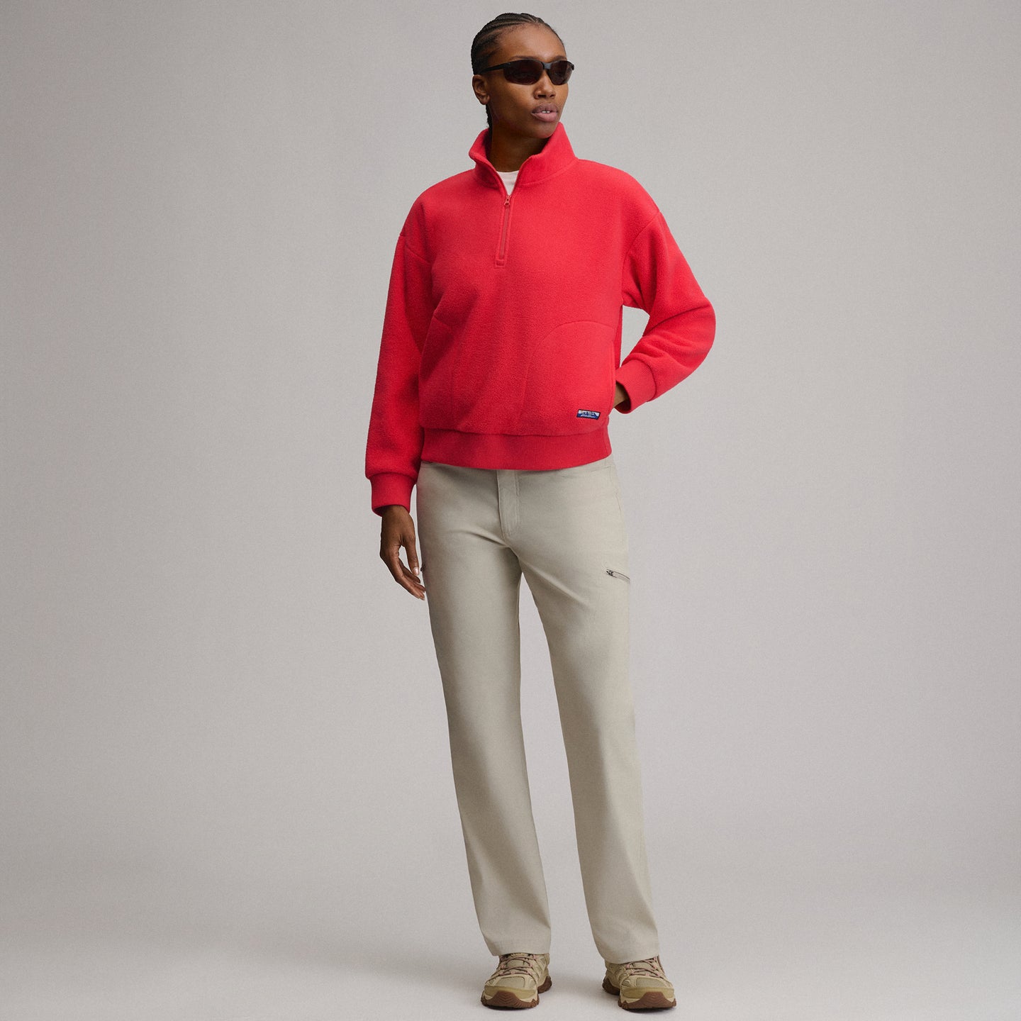 Women's Authentic Outdoor Fleece 1/4-Zip Mock Pullover-Cayenne-8