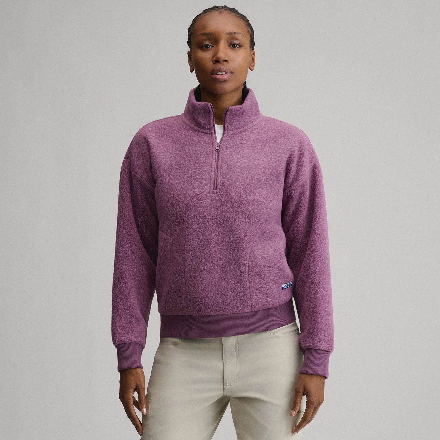 Women's Authentic Outdoor Fleece 1/4-Zip Mock Pullover-Deep Wisteria-9