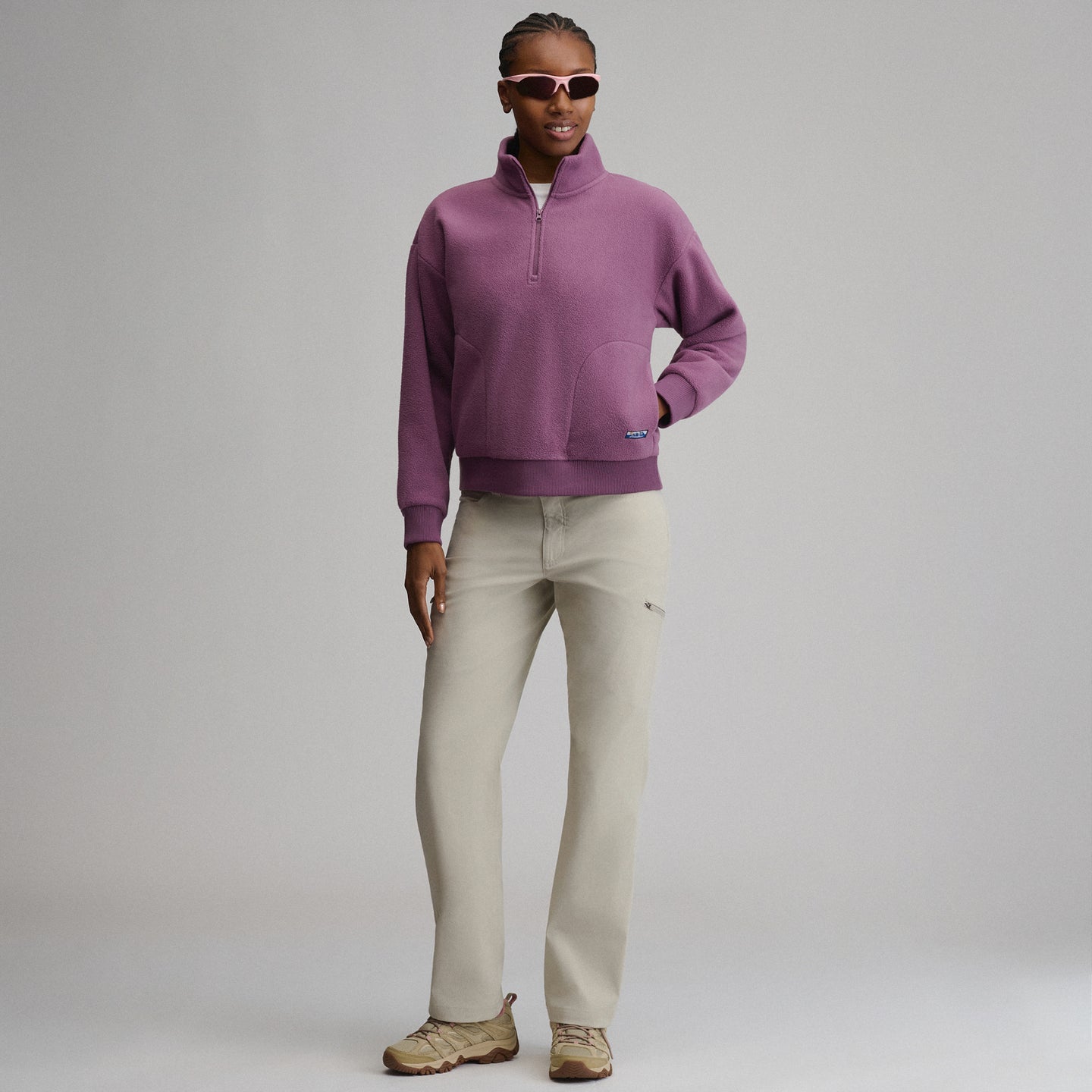 Women's Authentic Outdoor Fleece 1/4-Zip Mock Pullover-Deep Wisteria-12