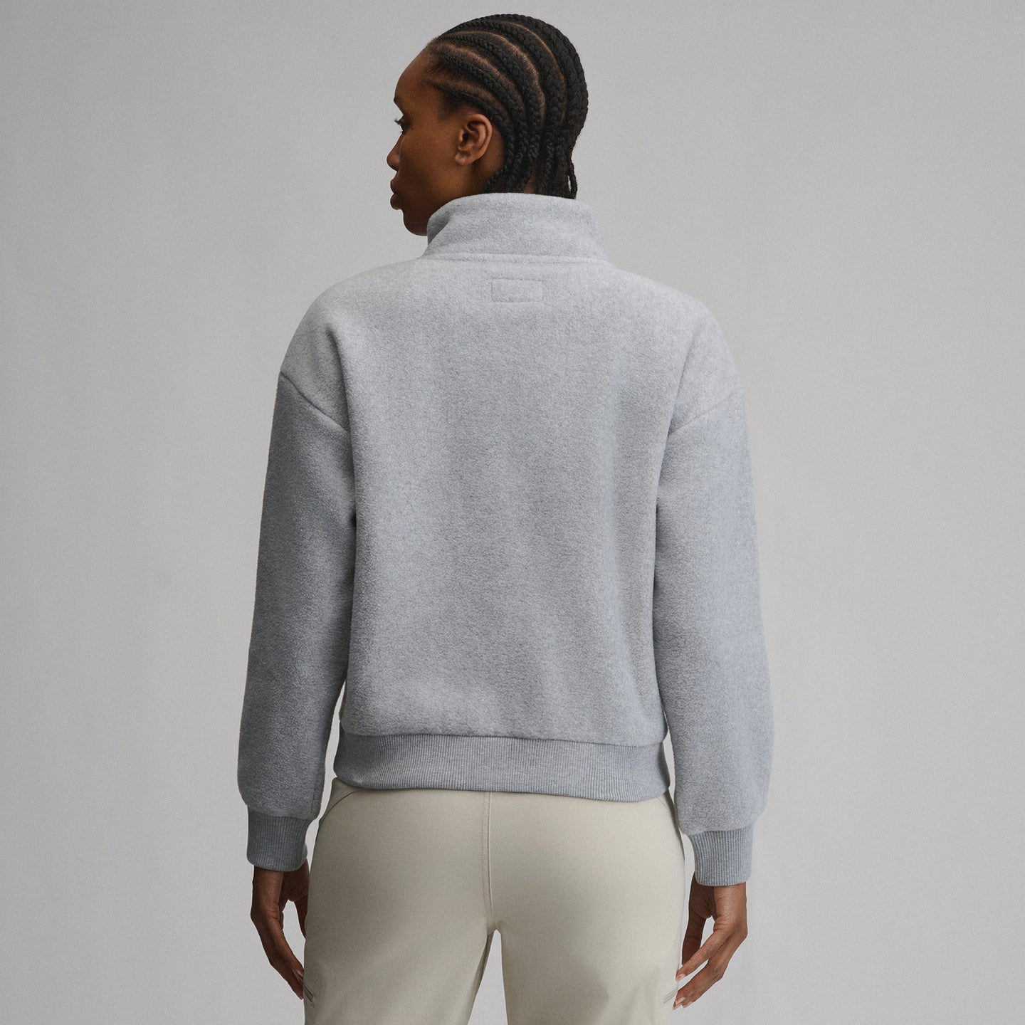 Women's Authentic Outdoor Fleece 1/4-Zip Mock Pullover-Heather Gray-18