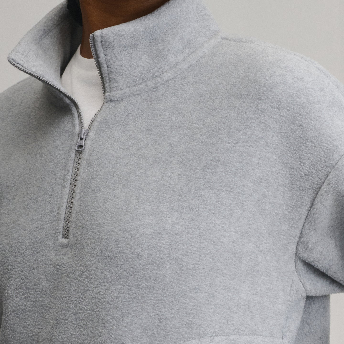 Women's Authentic Outdoor Fleece 1/4-Zip Mock Pullover-Heather Gray-19