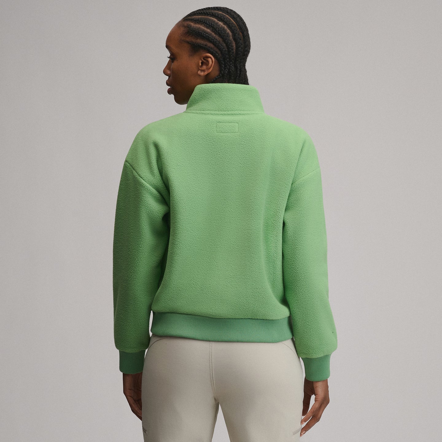 Women's Authentic Outdoor Fleece 1/4-Zip Mock Pullover-Light Moss-22