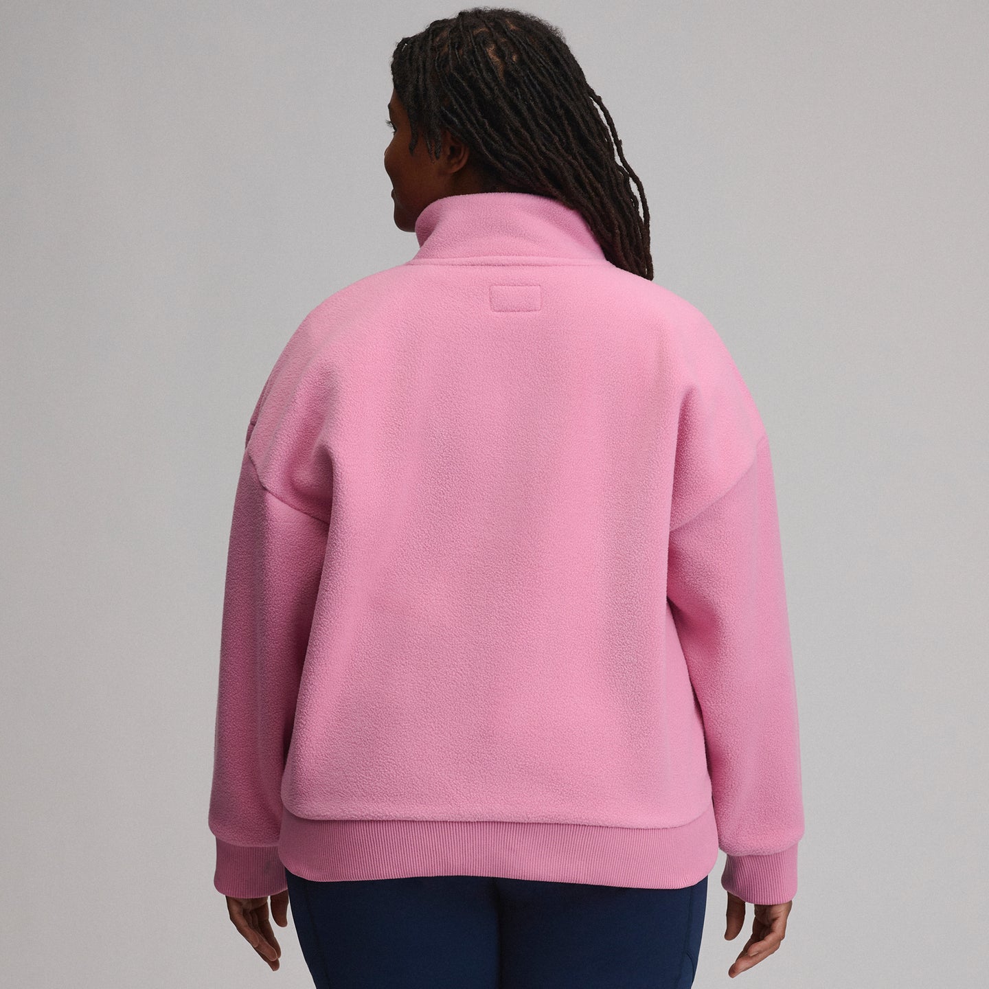 Women's Authentic Outdoor Full-Zip Fleece Mock Pullover-Blush-2