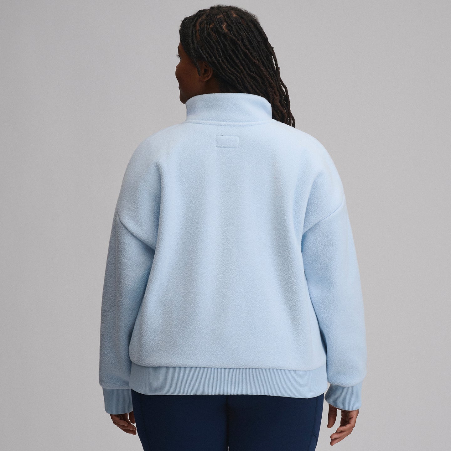 Women's Authentic Outdoor Full-Zip Fleece Mock Pullover-Ice-6