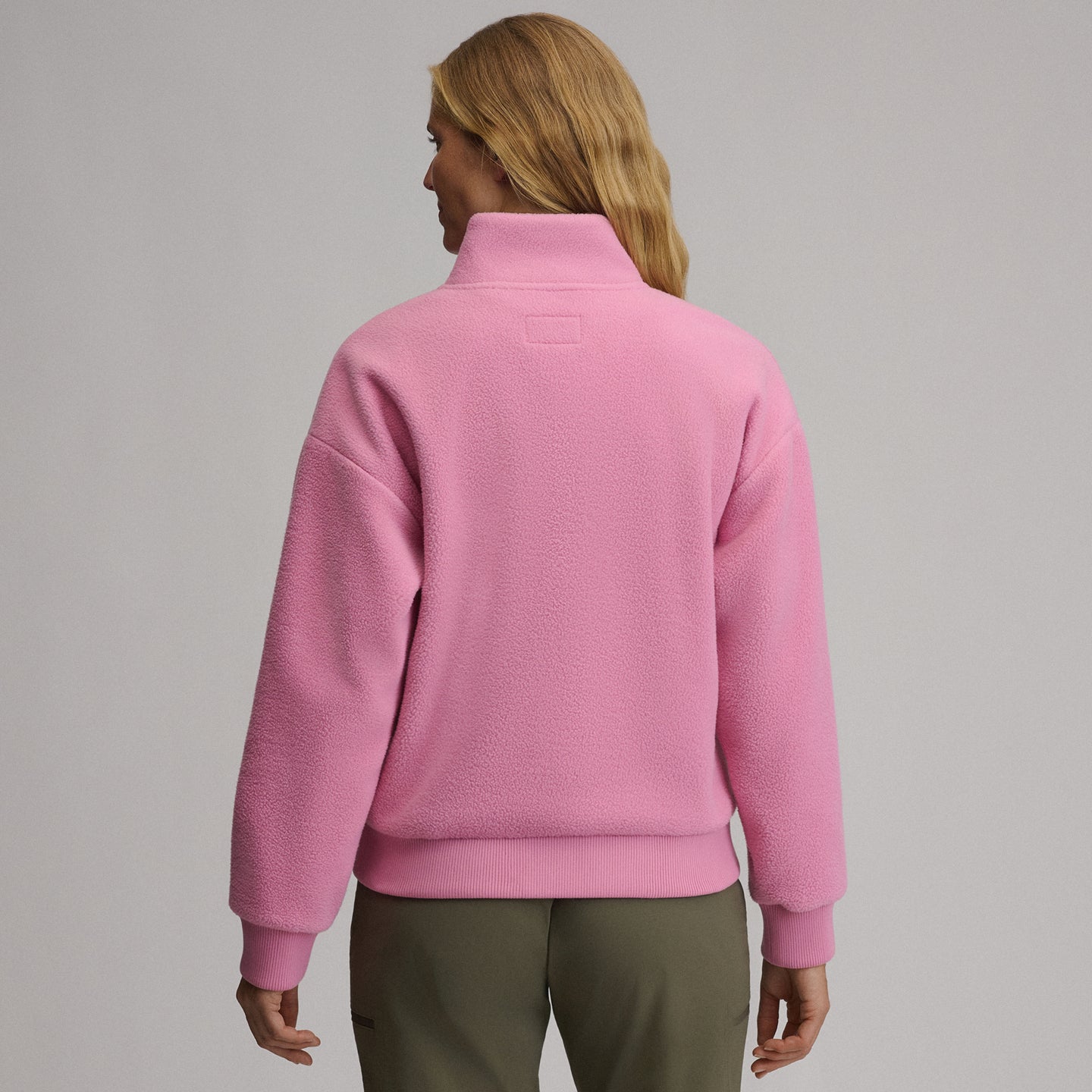 Women's Authentic Outdoor Full-Zip Fleece Mock Pullover-Blush-2