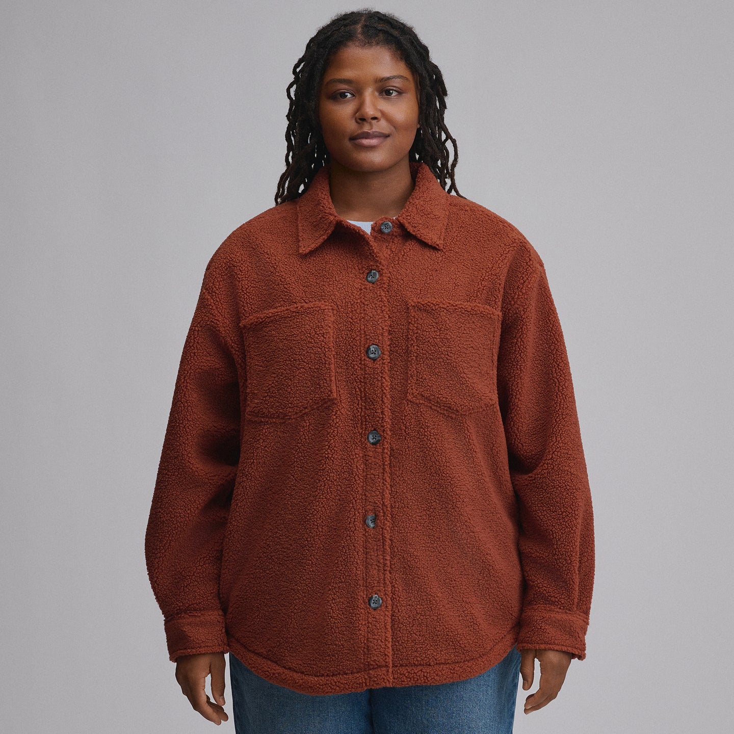 Women's Fleece Shirt Jacket-Sable-6