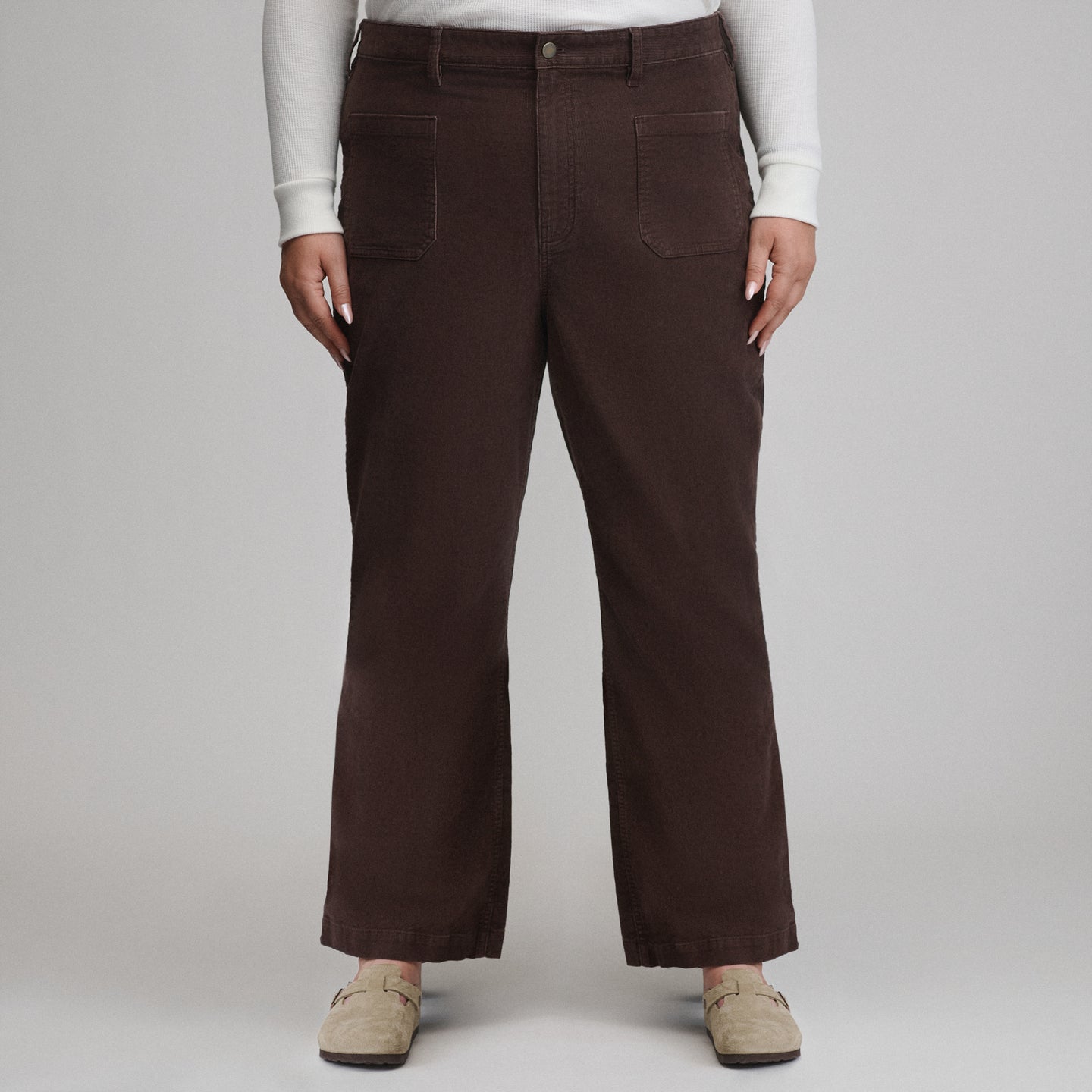 Women's True Icon Stretch Cord Pants-Cordovan-1