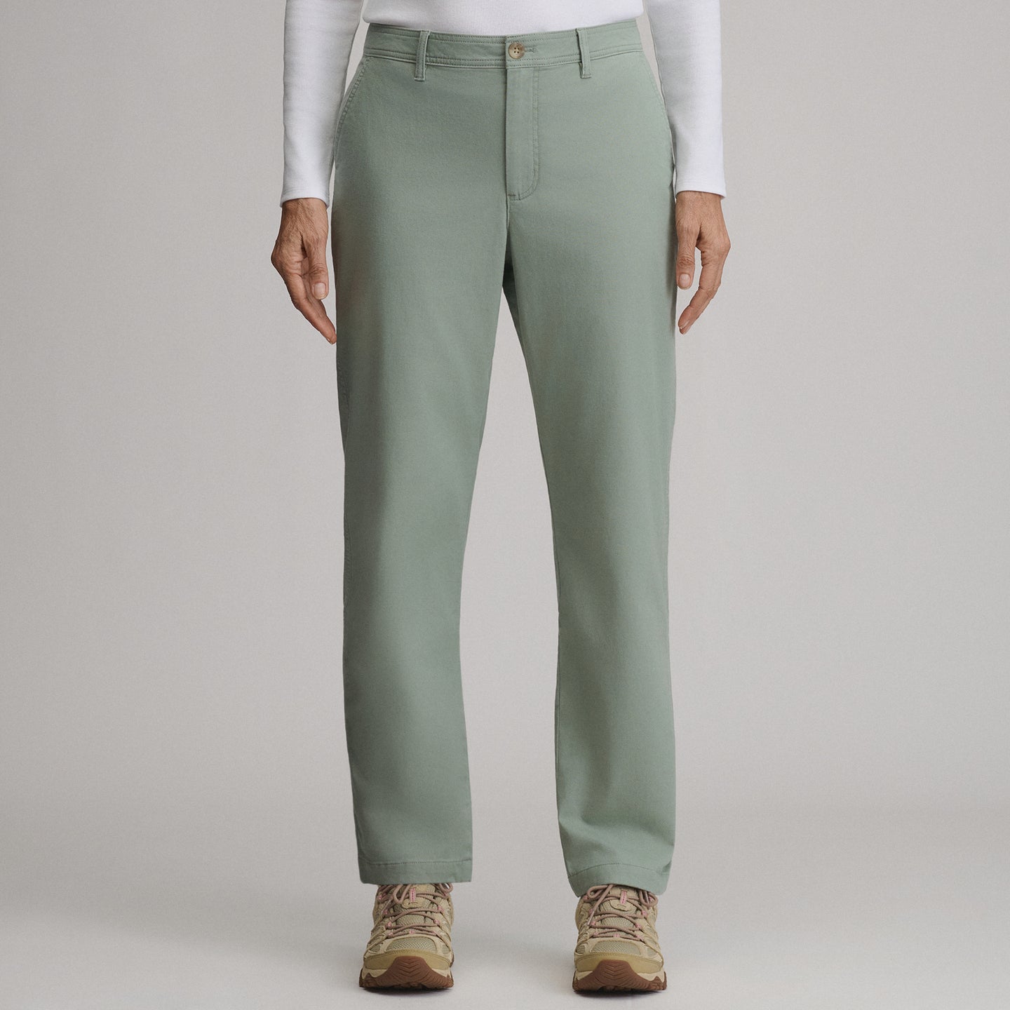 Women's Flannel Lined Cotton Pants-Sage-6