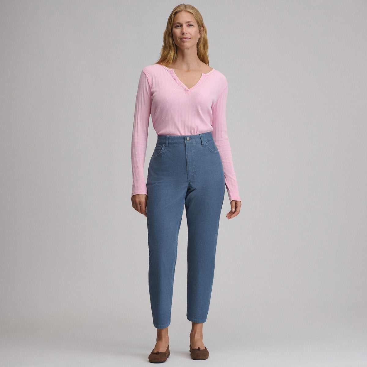 Women's Cropped Cord Kick-Flare Pants-Dark Horizon-4