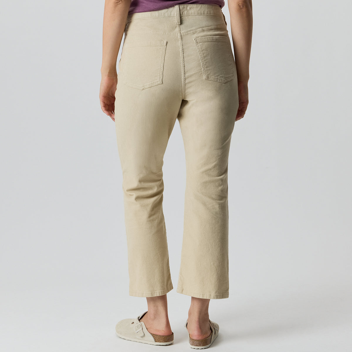 Women's Cropped Cord Kick-Flare Pants-Jute-F1