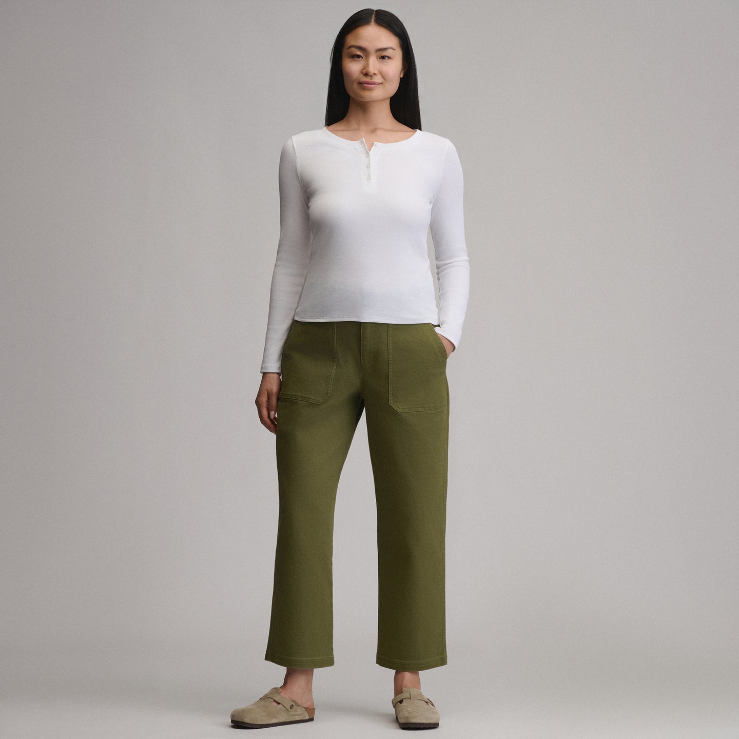 Women's Utility Twill Pants-Alder-14