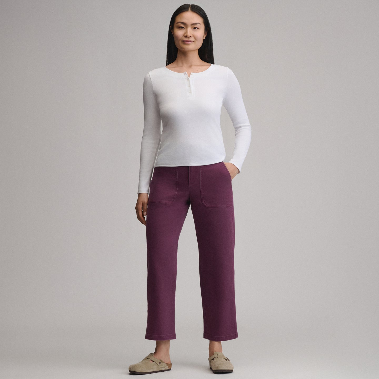 Women's Utility Twill Pants-Rosewood-19