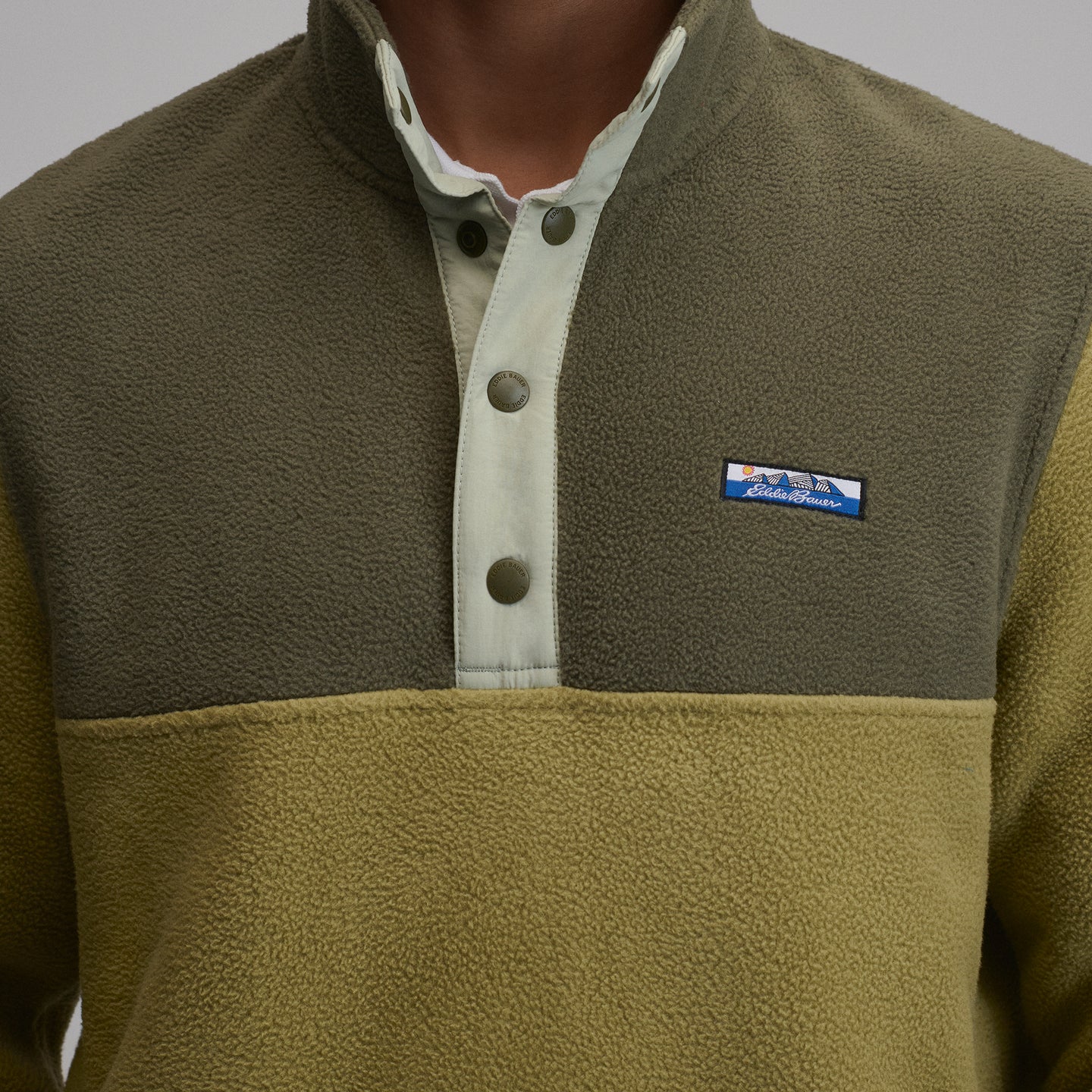 Authentic Outdoor Fleece Snap Mock-Dark Fatigue-3
