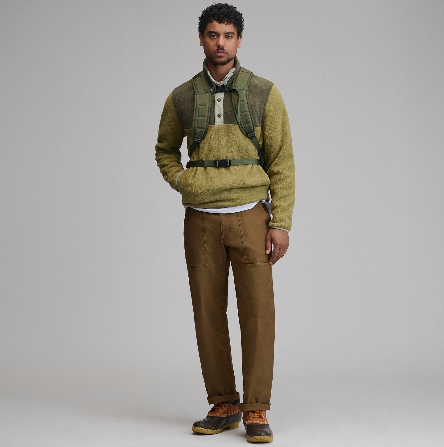 Authentic Outdoor Fleece Snap Mock-Dark Fatigue-5