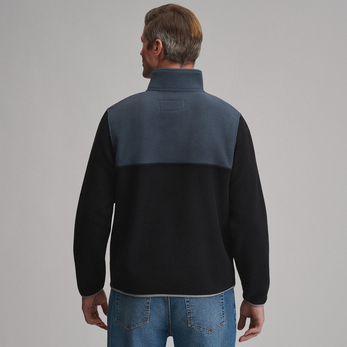 Men's Authentic Outdoor Fleece Snap-Mock Pullover-Storm-2