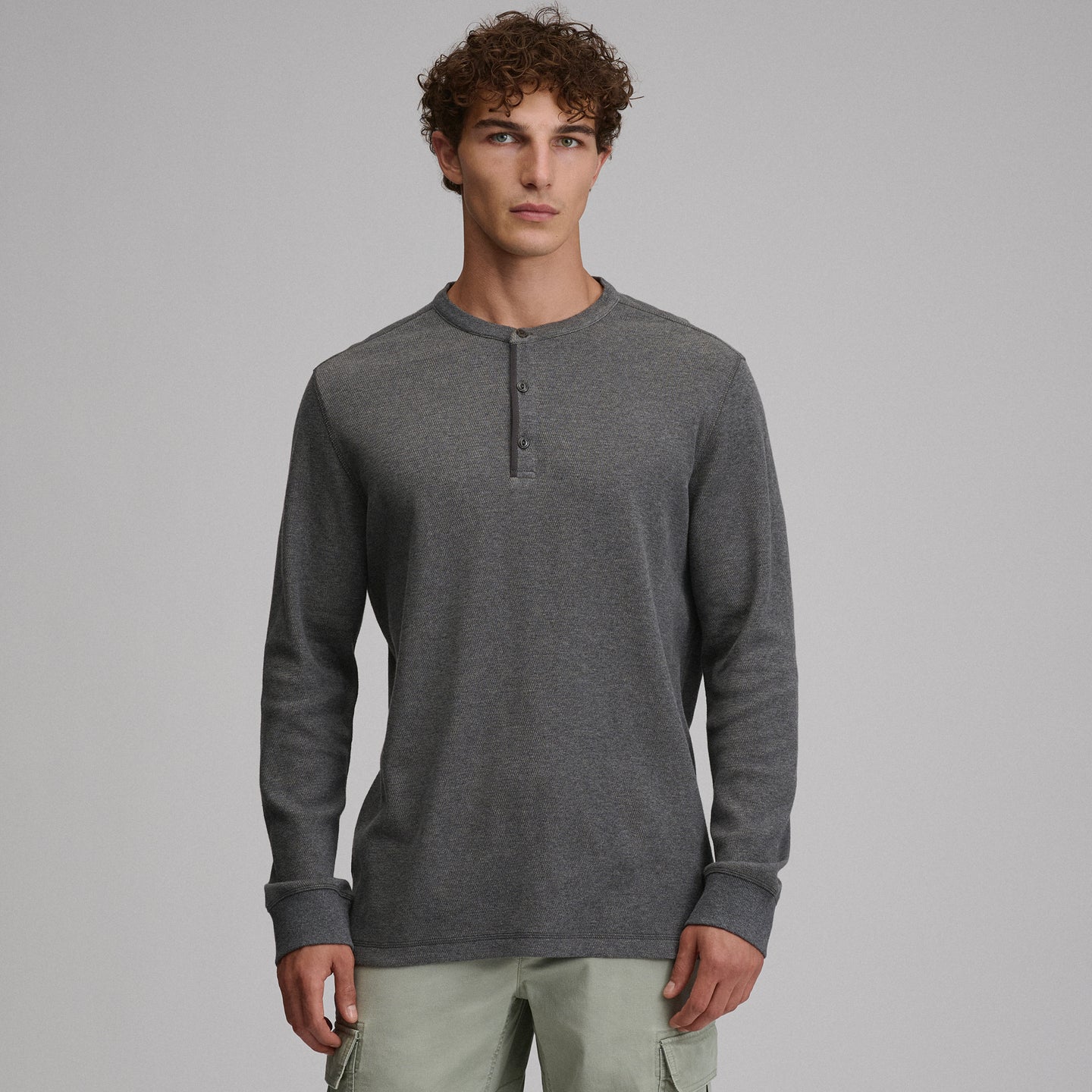 Birds Eye LS Thermal Henley-Charcoal Heather-9