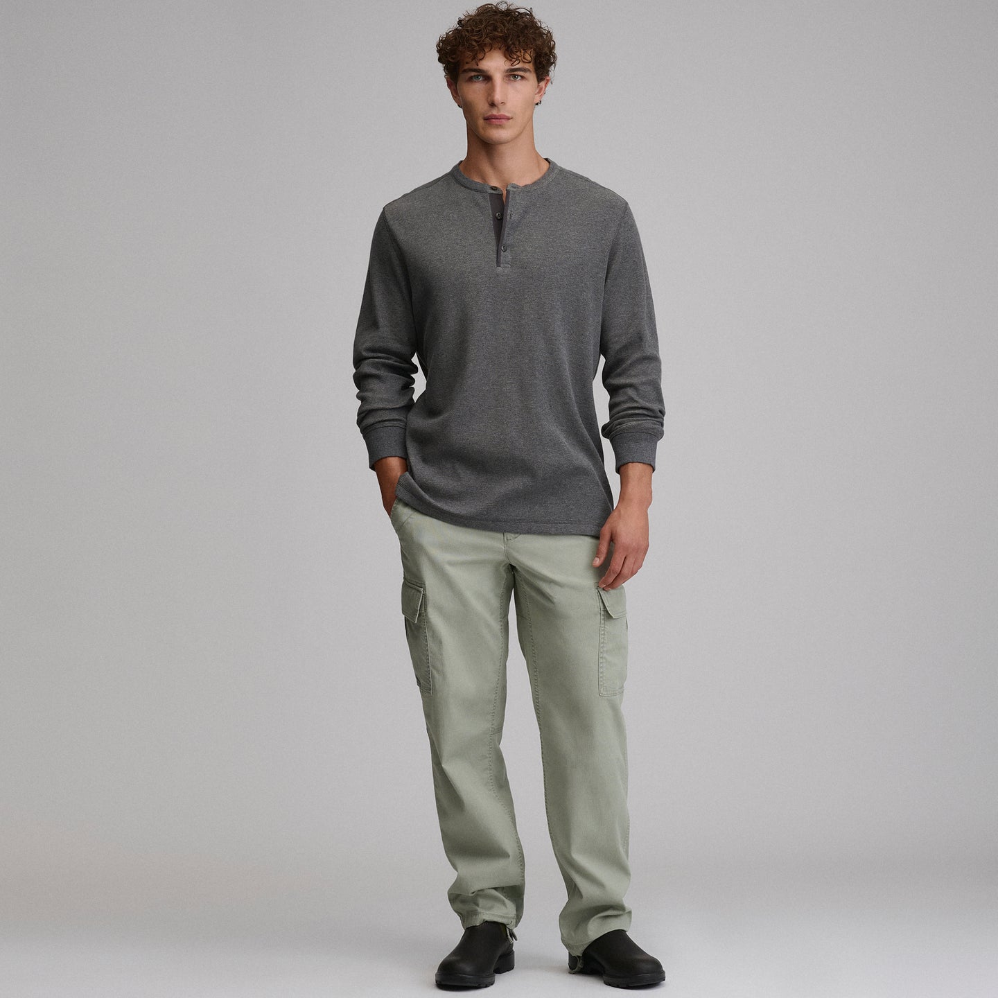 Birds Eye LS Thermal Henley-Charcoal Heather-12
