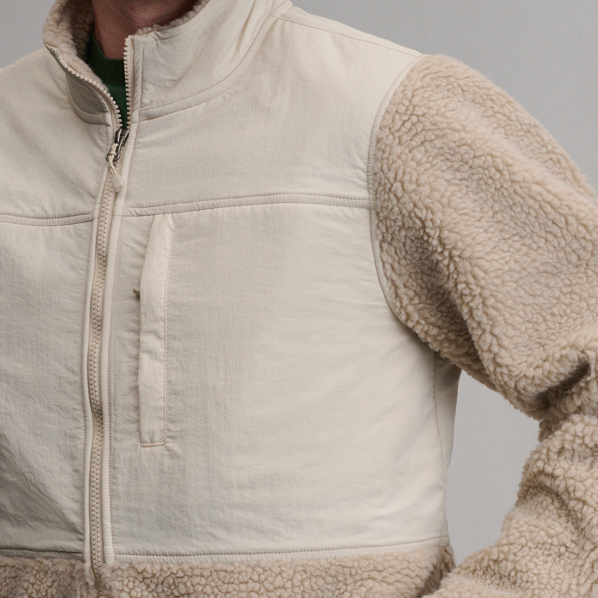 Chilali Fleece Jacket - Mixed Media-Pumice-3