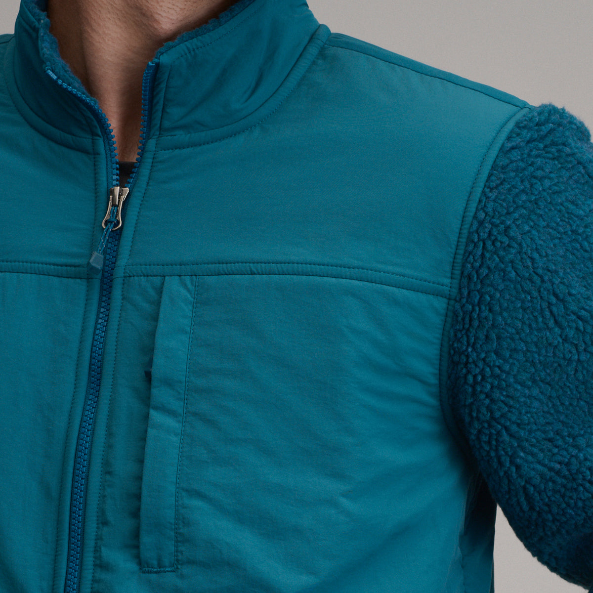 Chilali Fleece Jacket - Mixed Media-Meridian Blue-7
