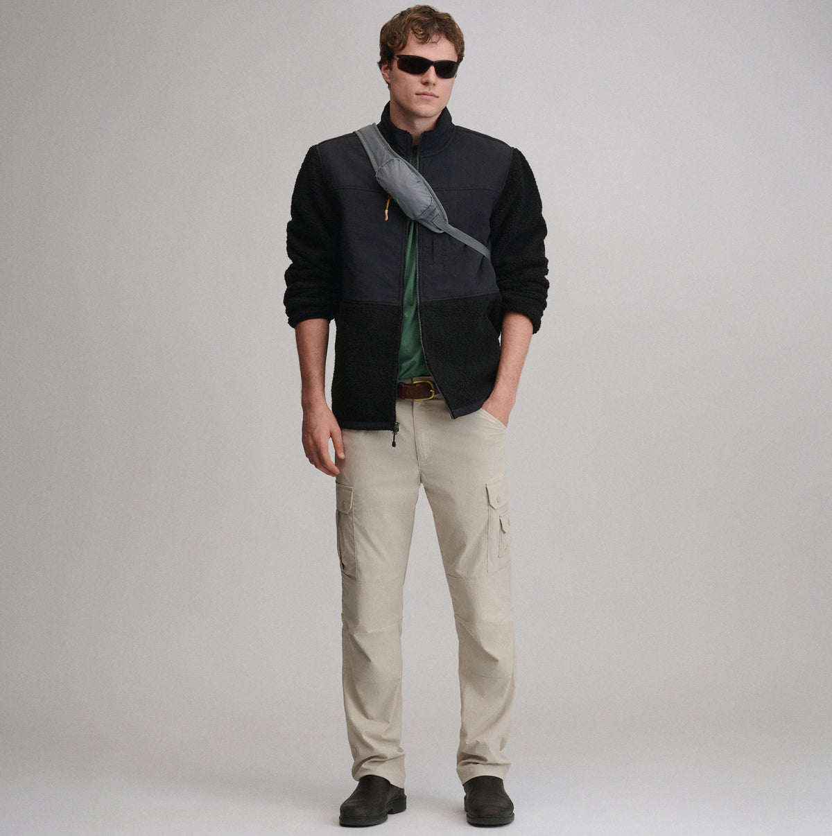 Chilali Fleece Jacket - Mixed Media-Black-12