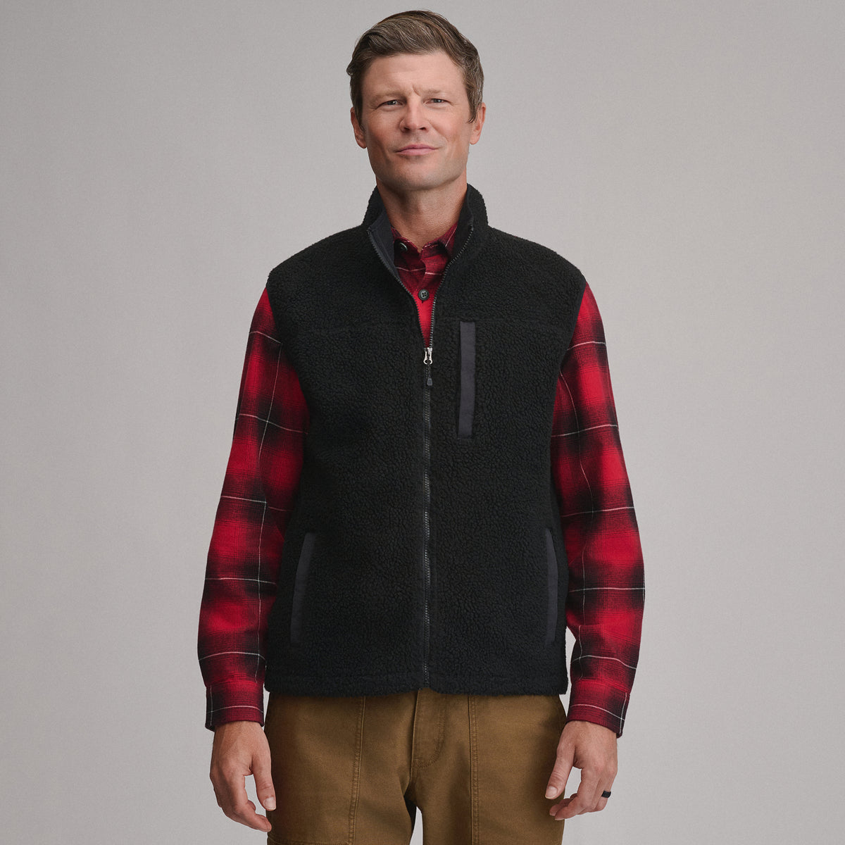 Men's Chilali Vest - Mixed Media-Black-9