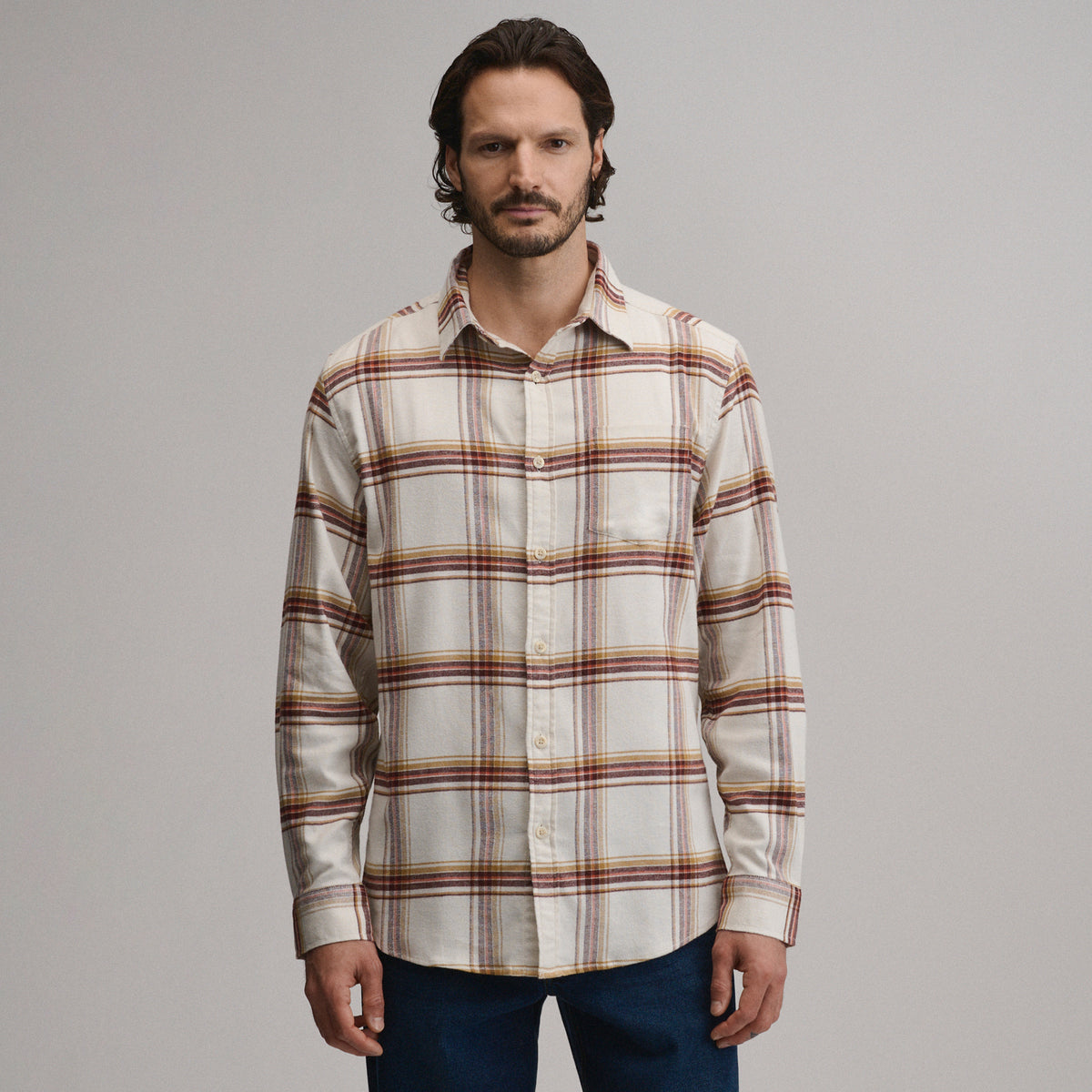 Field Flannel Flex Shirt 2.0-Buff-1