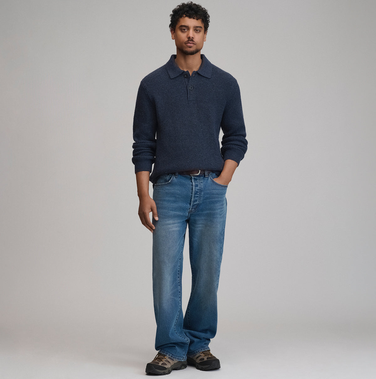 Classic Holiday Heavy Wt Polo-Navy/Heather-8
