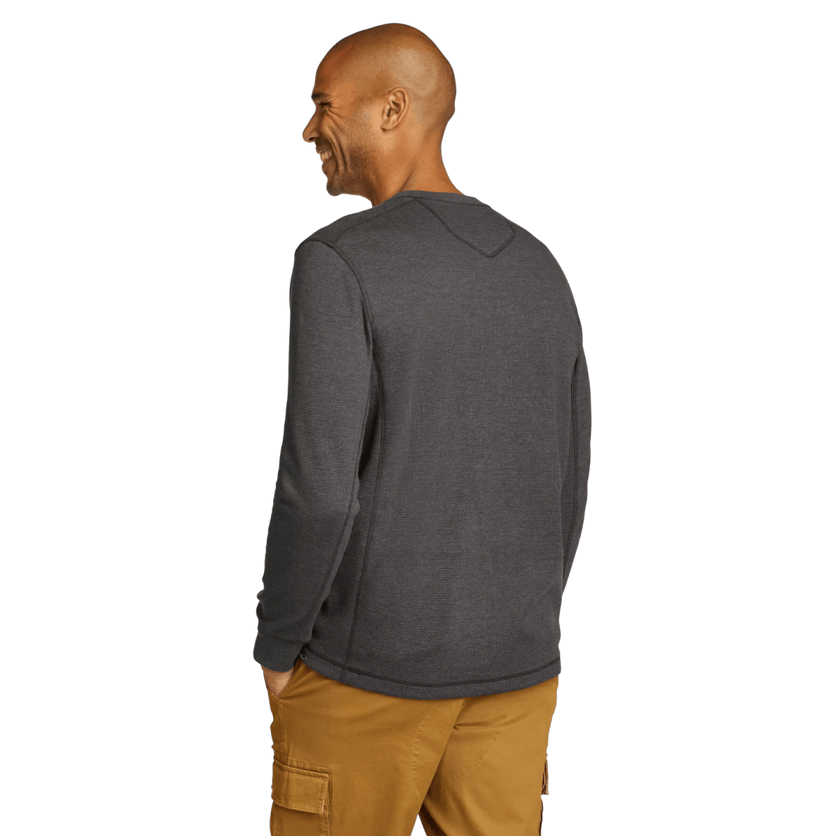 Deer Harbor Heritage Thermal Crew-Charcoal Heather-F1