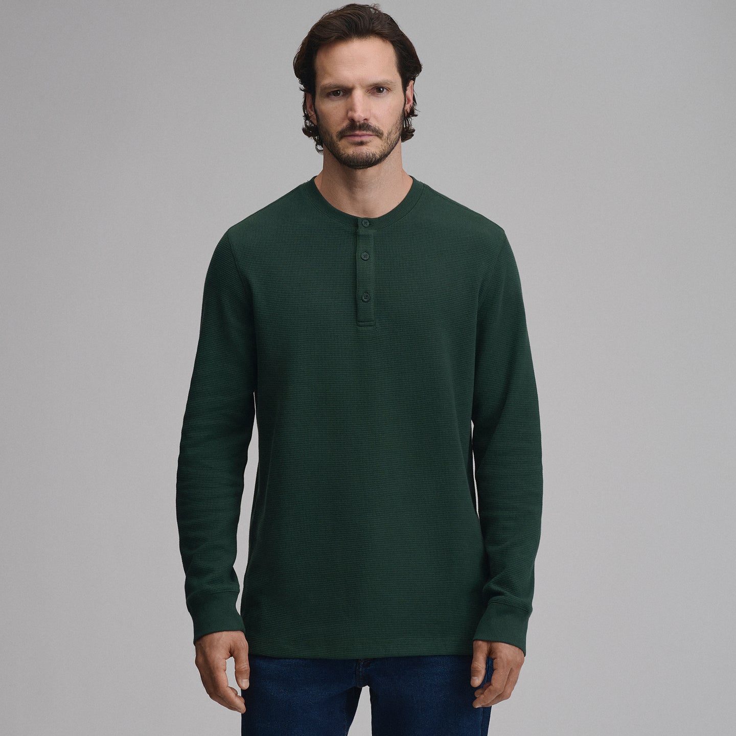 Men's Eddie's Favorite Ultrasoft Thermal Henley-Dark Mint-33