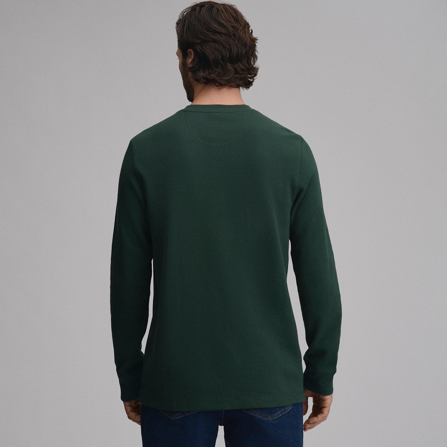 Men's Eddie's Favorite Ultrasoft Thermal Henley-Dark Mint-34
