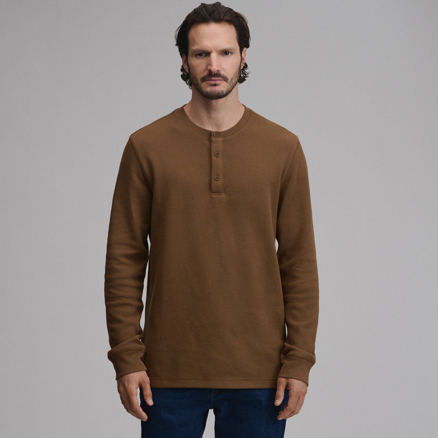 Men's Eddie's Favorite Ultrasoft Thermal Henley-Hazelnut-43