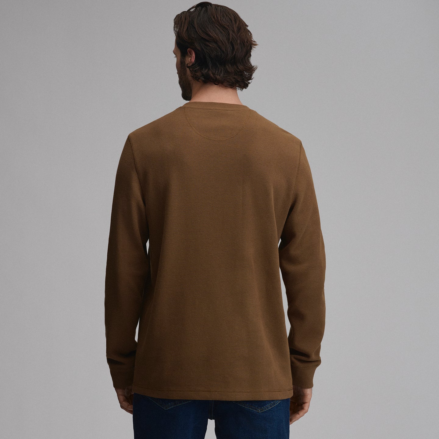 Men's Eddie's Favorite Ultrasoft Thermal Henley-Hazelnut-44