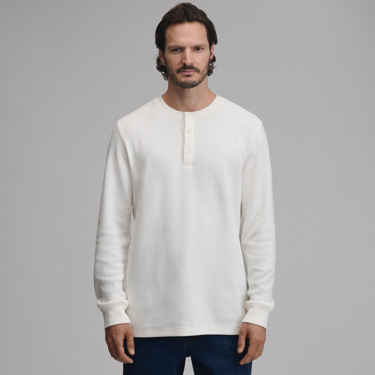 Men's Eddie's Favorite Ultrasoft Thermal Henley-Ivory-48