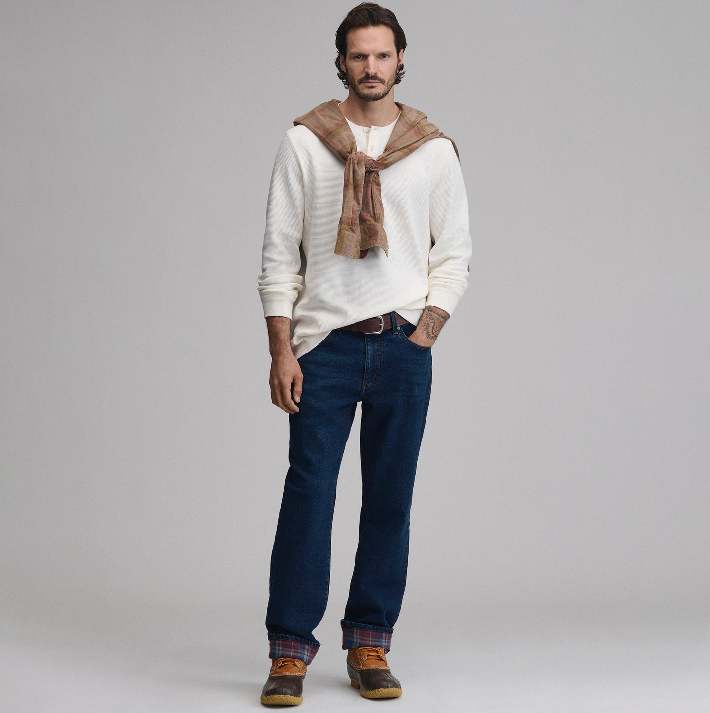 Men's Eddie's Favorite Ultrasoft Thermal Henley-Ivory-52