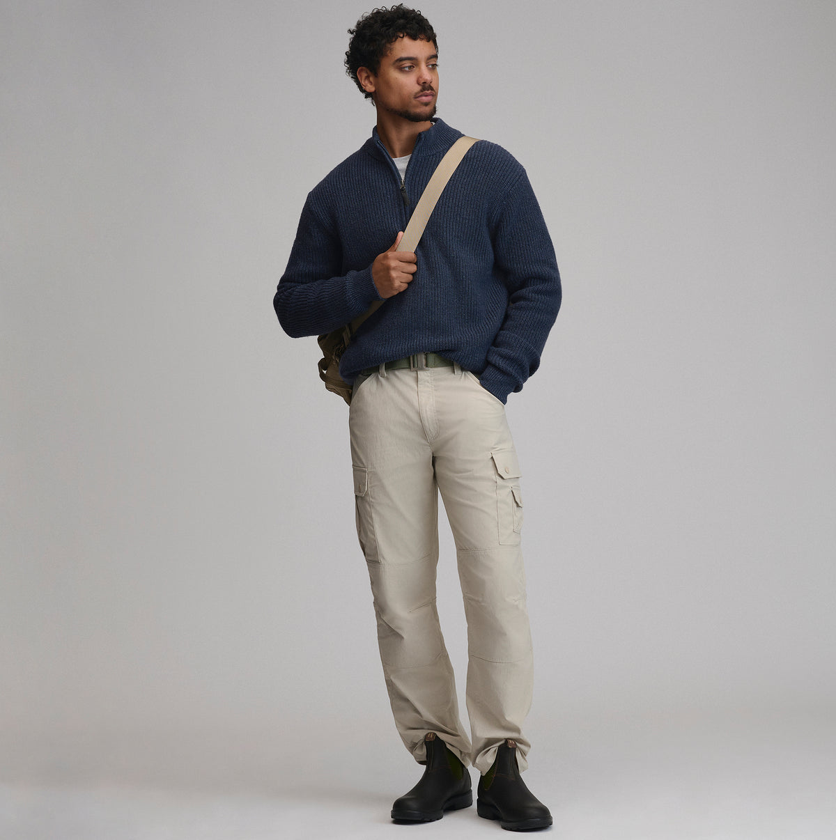 Fletcher Bay QTR Zip-Navy/Heather-16