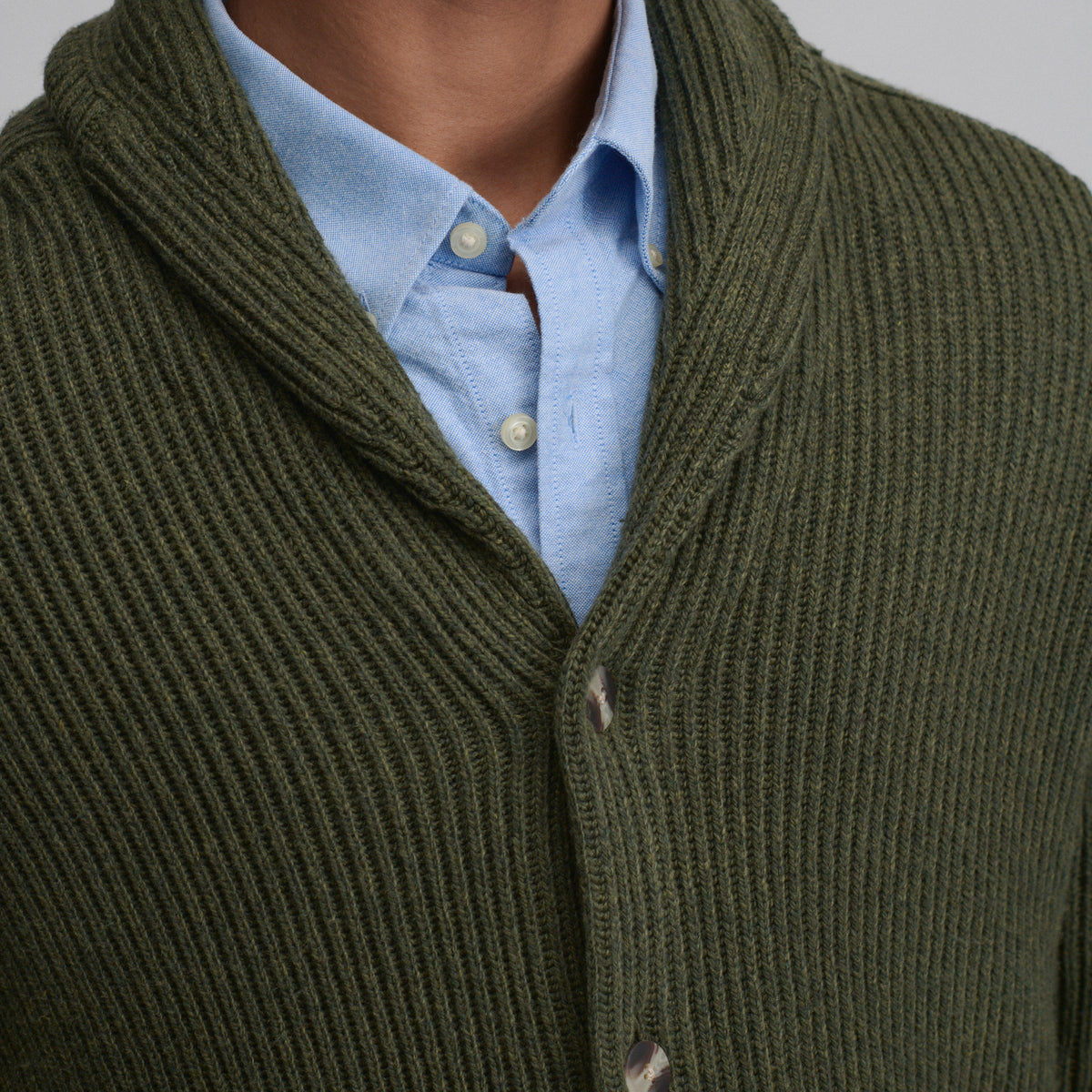 Fletcher Bay Shawl Collar Cardigan-Deep Olive-3
