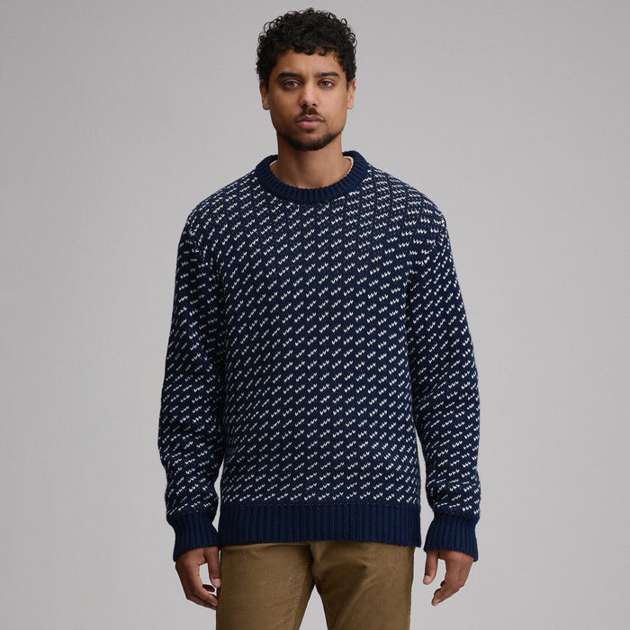 Men's Holiday Festive Birdseye Crew Sweater