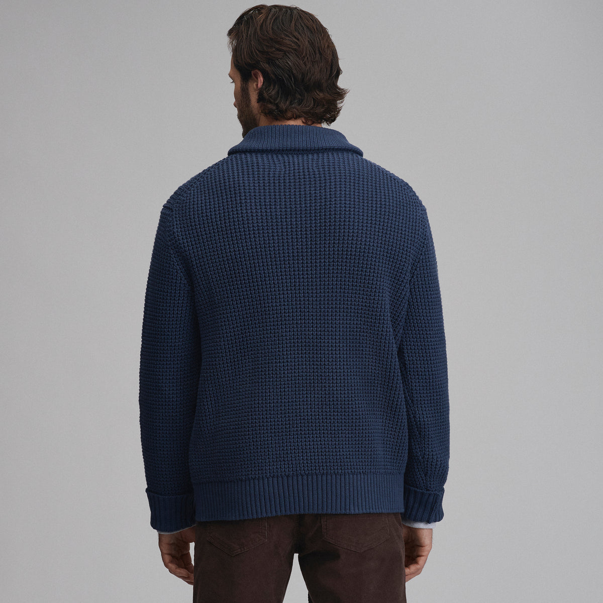Holiday Festive Shawl Neck-Navy-6