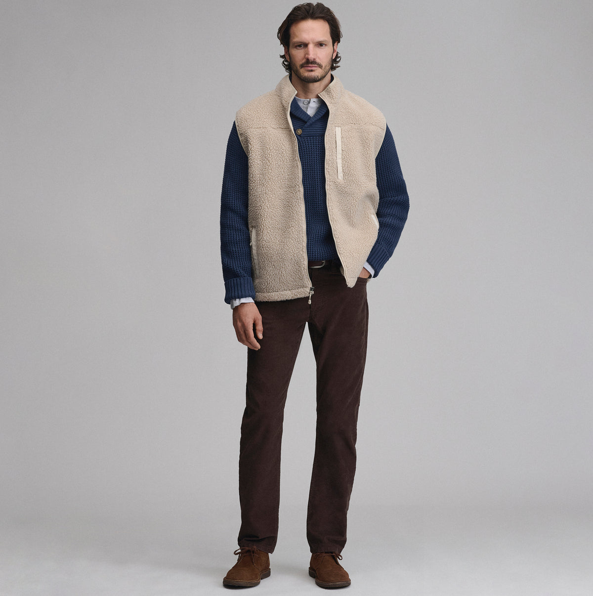 Holiday Festive Shawl Neck-Navy-8