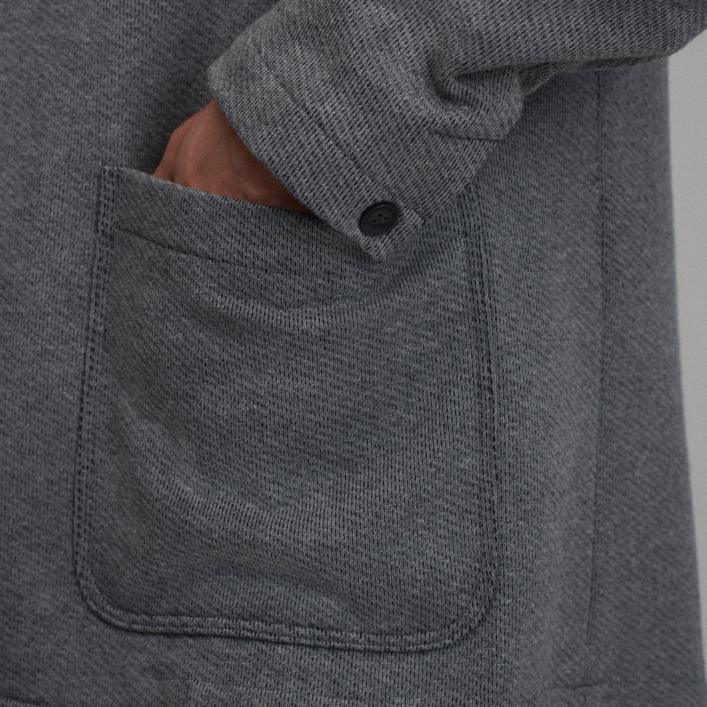 Knit Blazer-Charcoal Heather-3